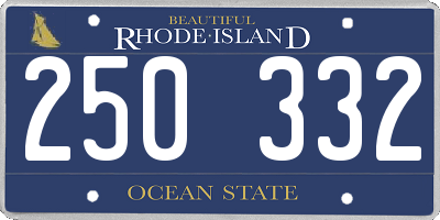 RI license plate 250332