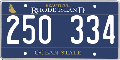 RI license plate 250334