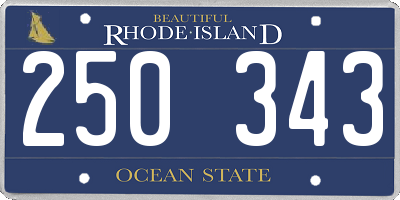 RI license plate 250343