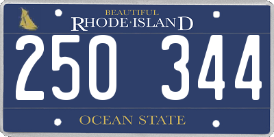 RI license plate 250344