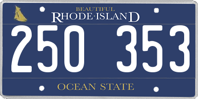 RI license plate 250353