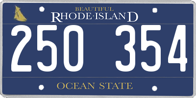 RI license plate 250354