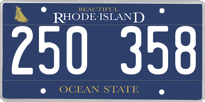 RI license plate 250358