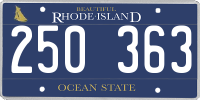 RI license plate 250363