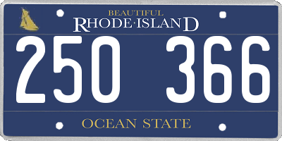 RI license plate 250366