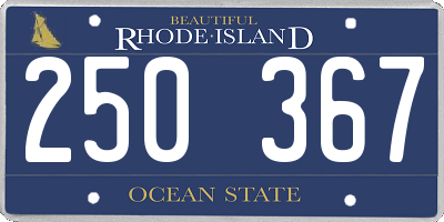 RI license plate 250367