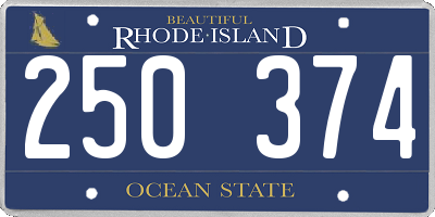RI license plate 250374
