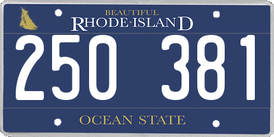 RI license plate 250381