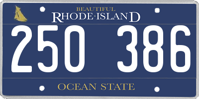 RI license plate 250386