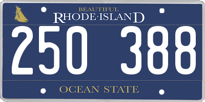 RI license plate 250388