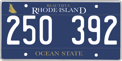 RI license plate 250392