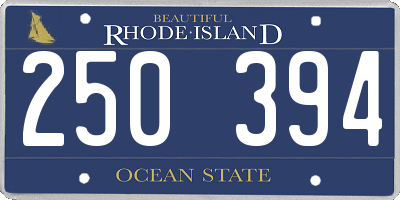 RI license plate 250394