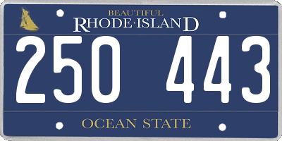 RI license plate 250443