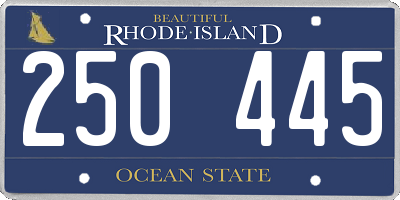 RI license plate 250445