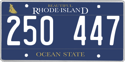RI license plate 250447