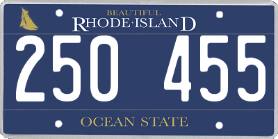 RI license plate 250455