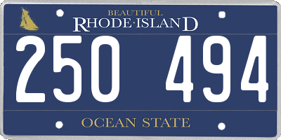 RI license plate 250494