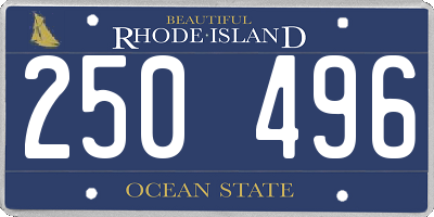 RI license plate 250496
