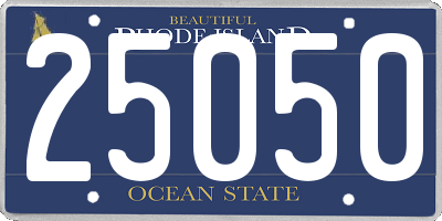 RI license plate 25050