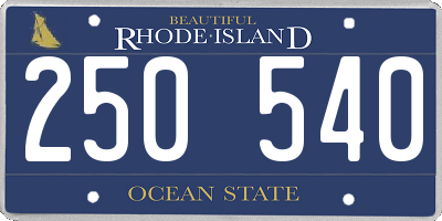 RI license plate 250540