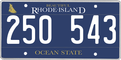 RI license plate 250543