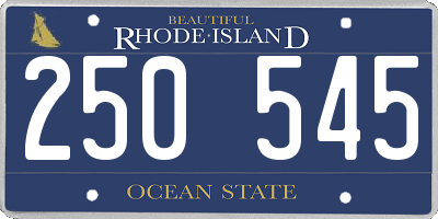 RI license plate 250545