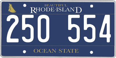 RI license plate 250554