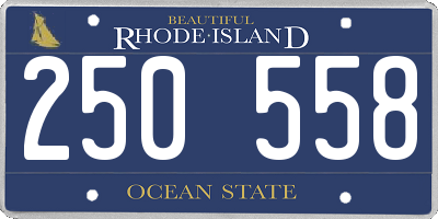 RI license plate 250558