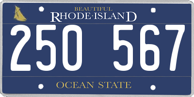 RI license plate 250567