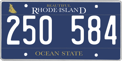 RI license plate 250584