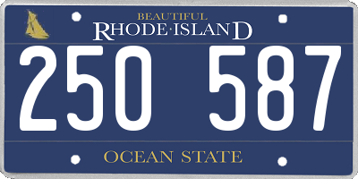 RI license plate 250587