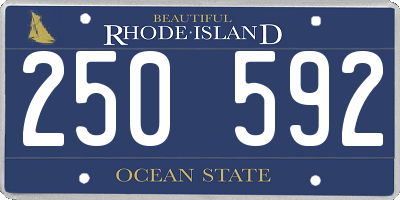RI license plate 250592