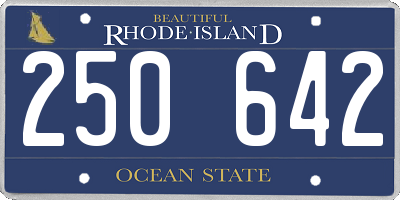 RI license plate 250642