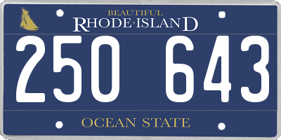 RI license plate 250643