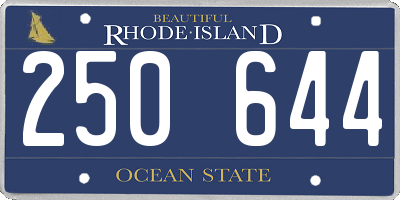 RI license plate 250644