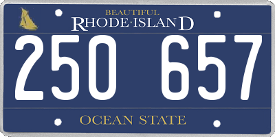 RI license plate 250657