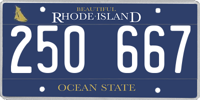 RI license plate 250667