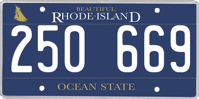 RI license plate 250669