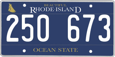 RI license plate 250673