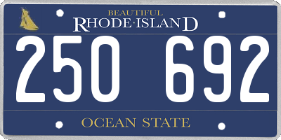 RI license plate 250692