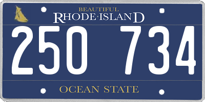 RI license plate 250734