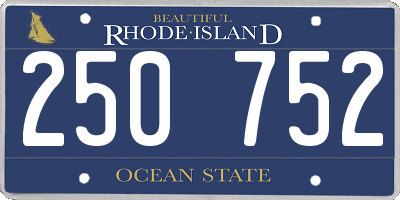 RI license plate 250752