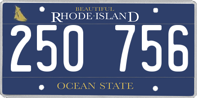 RI license plate 250756