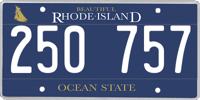 RI license plate 250757