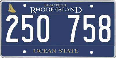 RI license plate 250758