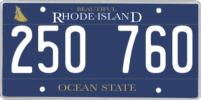 RI license plate 250760