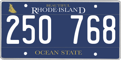 RI license plate 250768