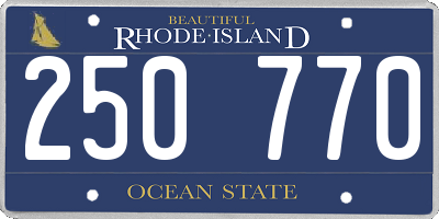 RI license plate 250770