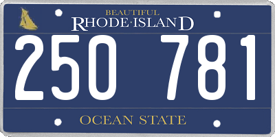 RI license plate 250781