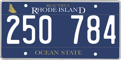 RI license plate 250784